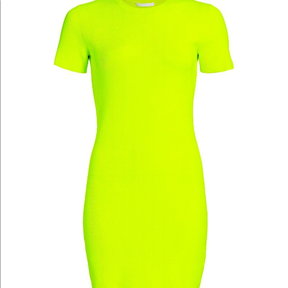 Helmut Lang Neon Green Dress